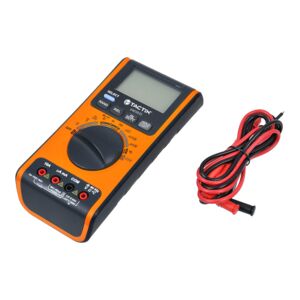 Tactix AC/DC Rectangular Digital Multi Tester with LCD Display Orange and Black